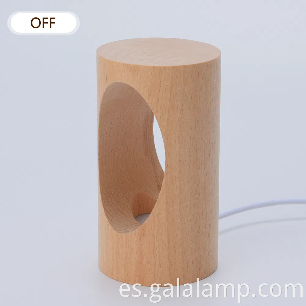 Elegante luz nocturna de madera maciza japonesa para decoración acogedora para el hogar